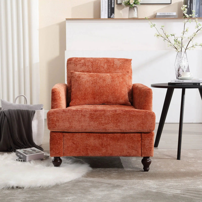 Modern Mid Century Wood Frame Armchair With Tufted Design by HouseOfZazla