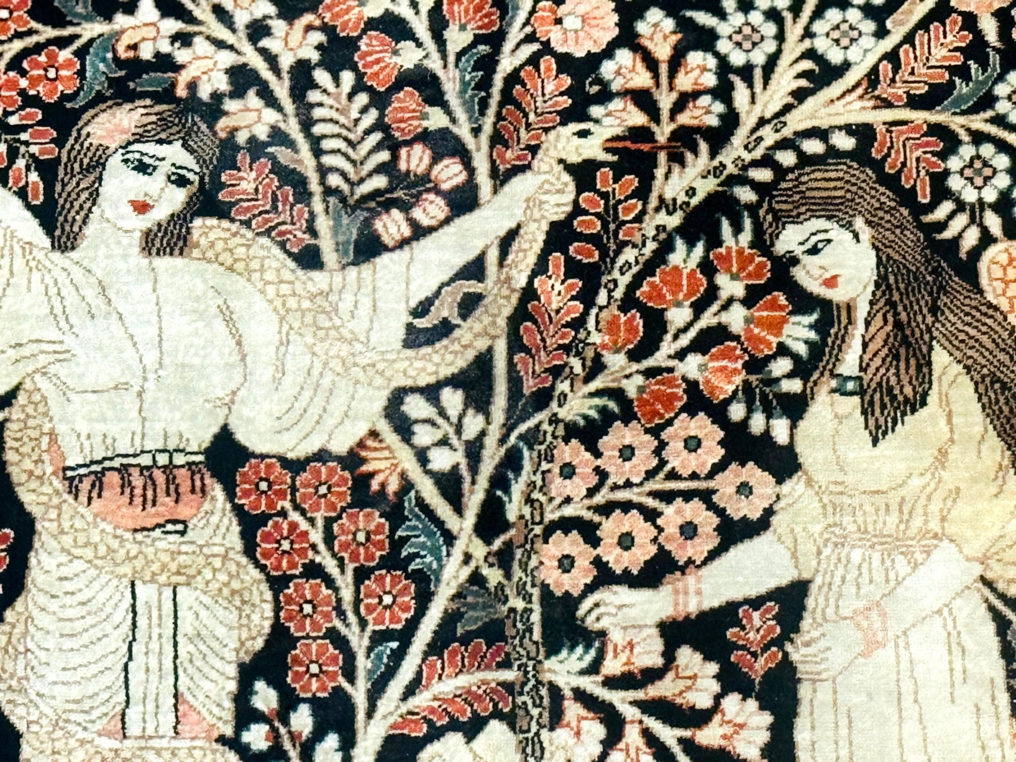 Stunning Sino Persian Pictorial Rug 2.7 x 4, Garden of Eden Adam & Eve Tree of Life Design, Extremely Fine 580 KPSI, Masterpiece by Jewel Rugs
