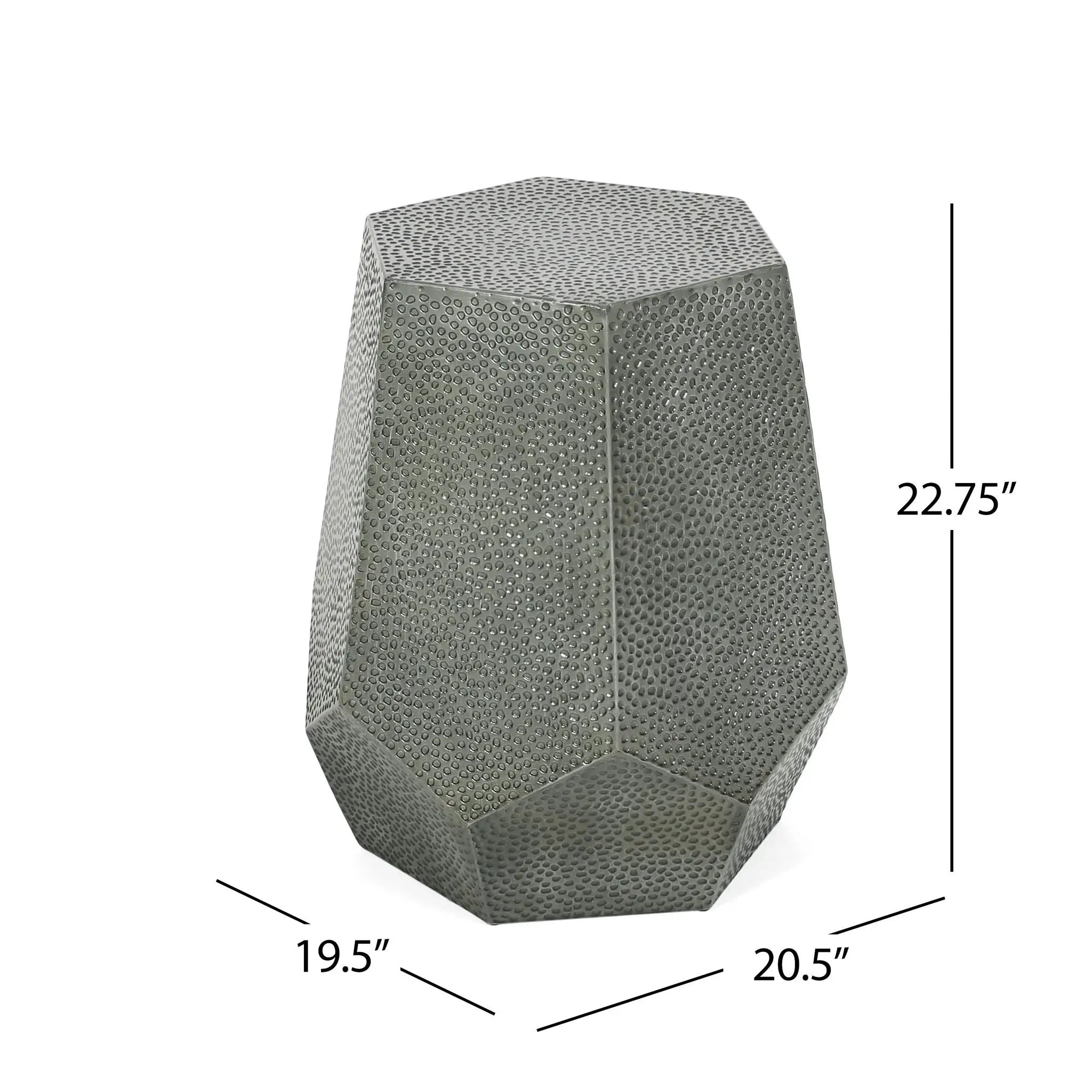 Modern Hammered Iron Geometric End Table by HouseOfZazla
