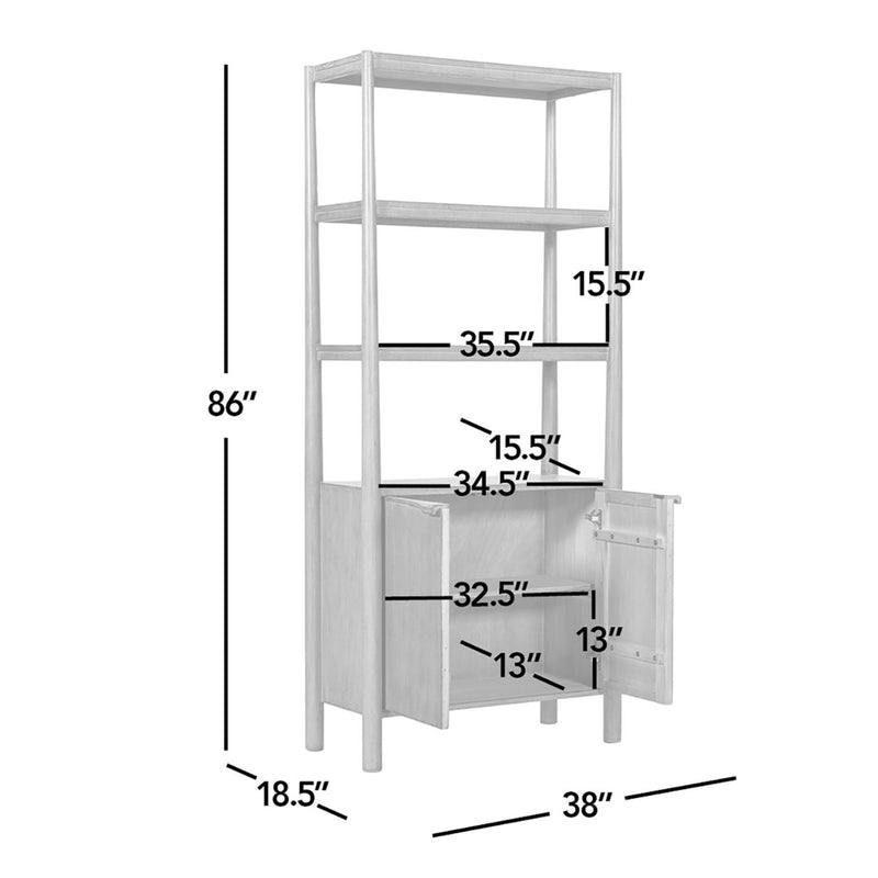 Nolan - Bookcase With Lower Cabinet - Natural by HouseOfZazla