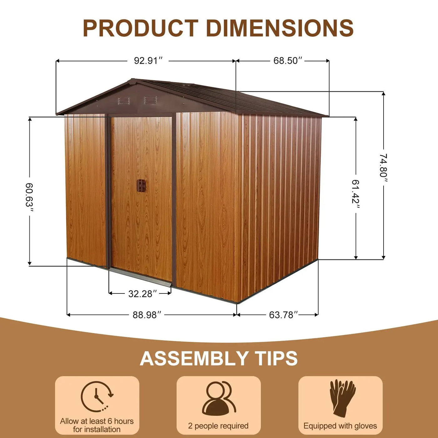 Outdoor Metal Storage Shed With Floor Base by HouseOfZazla