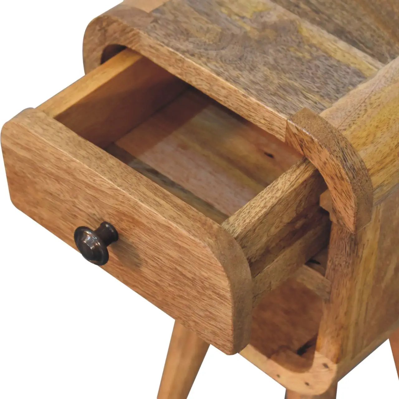 Mini California Curved Nightstand Wth Lower Slot by Unique Piece Furniture