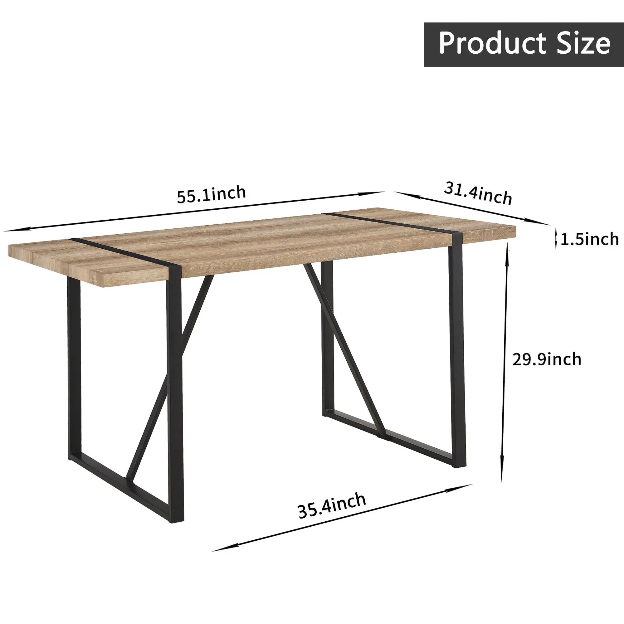 Modern Dining Table With Metal Legs For 4 - 6 Person by HouseOfZazla