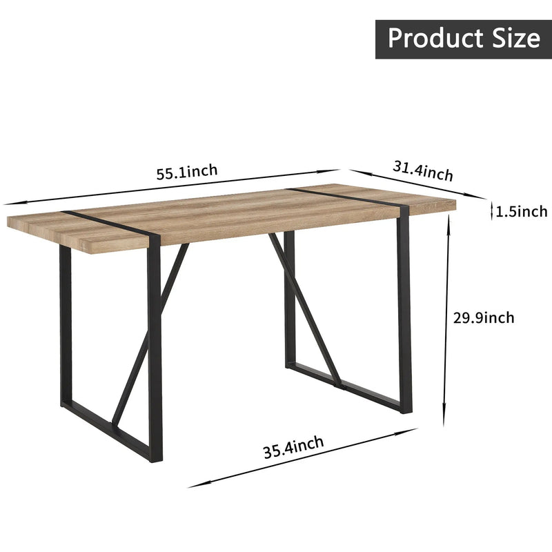 Modern Dining Table With Metal Legs For 4 - 6 Person by HouseOfZazla