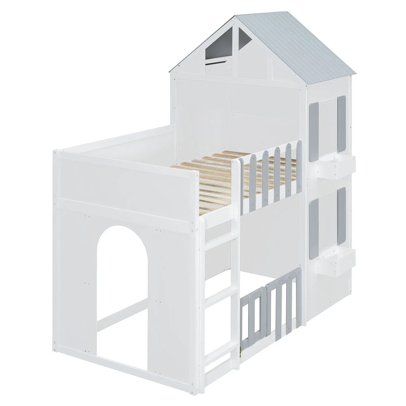 Twin Over Twin House Bunk Bed by HouseOfZazla