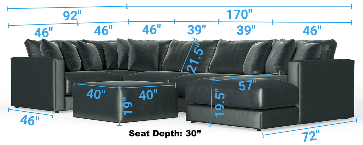 Remington - Modular Sofa And Cocktail Ottoman - Pine, photo 27 of 28