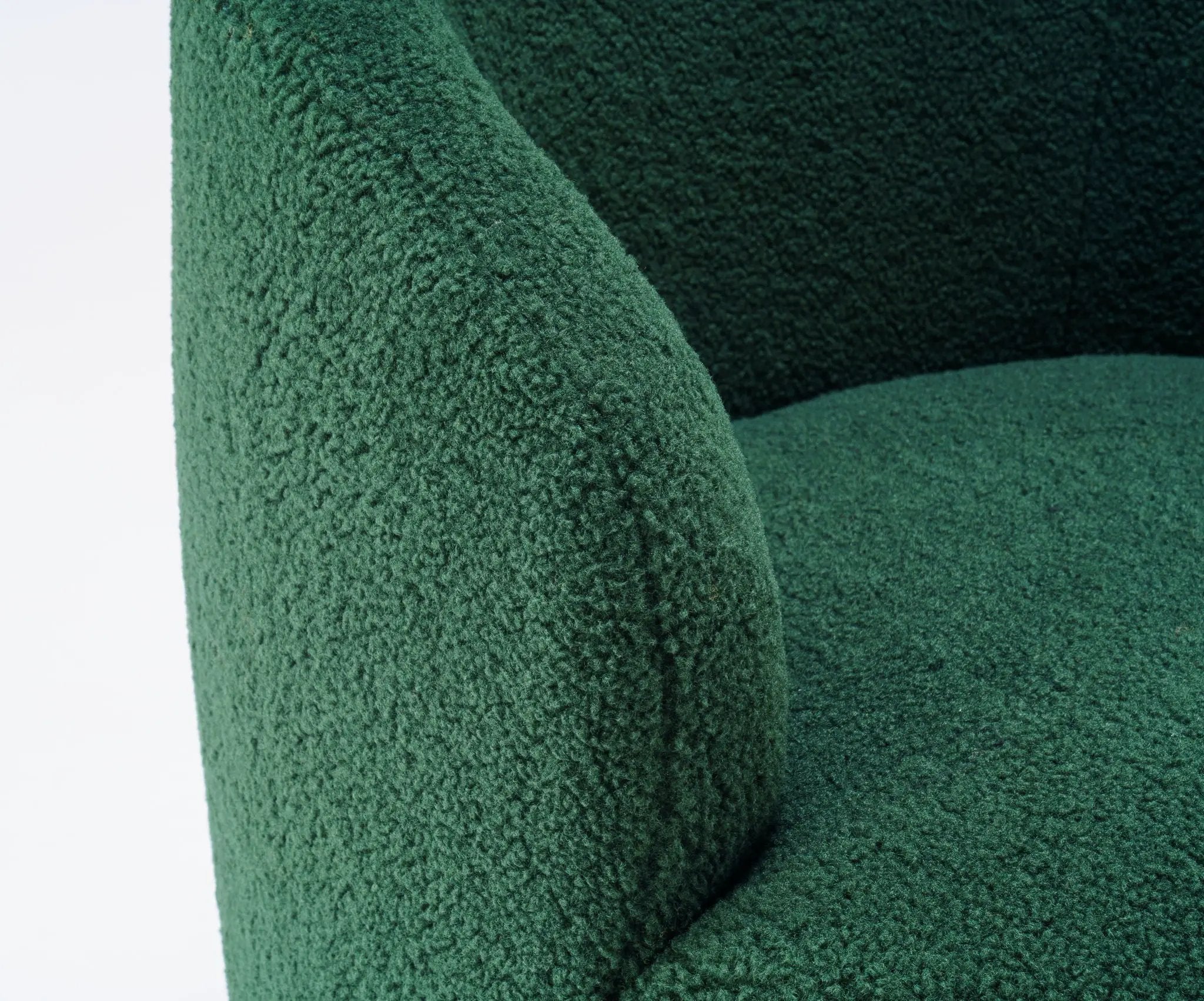 Teddy Fabric Swivel Accent Armchair Barrel Chair With Powder Coating Metal Ring by Unique Piece Furniture