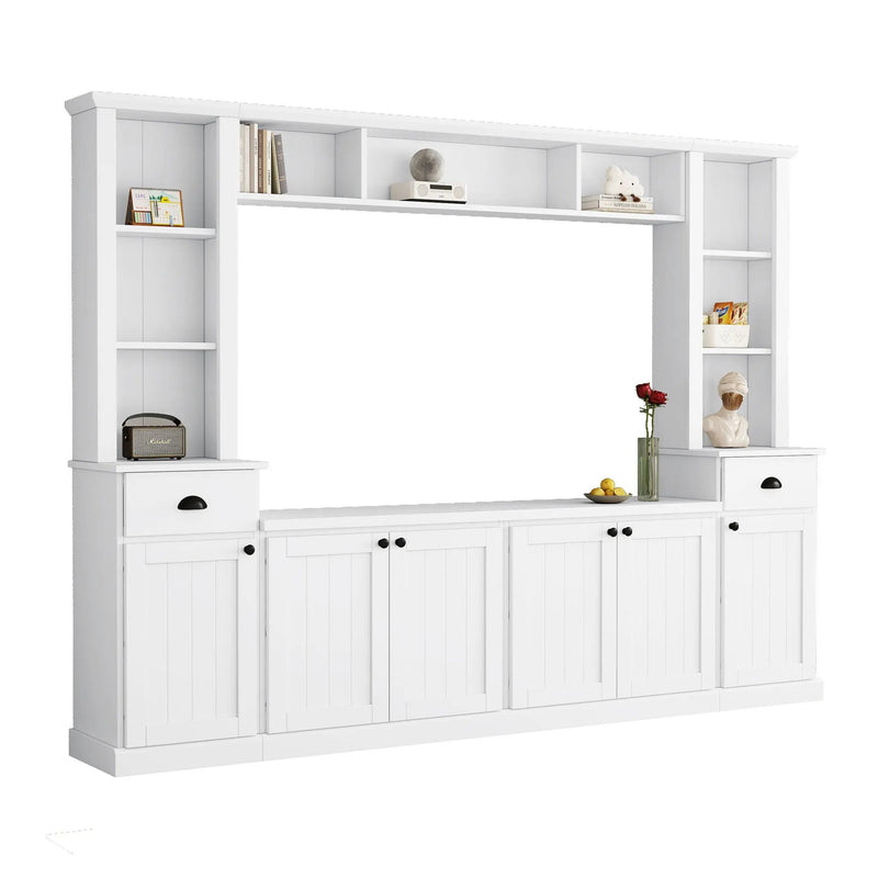 Minimalist Entertainment Wall Unit Set With Bridge For TVs Up To 75" by HouseOfZazla