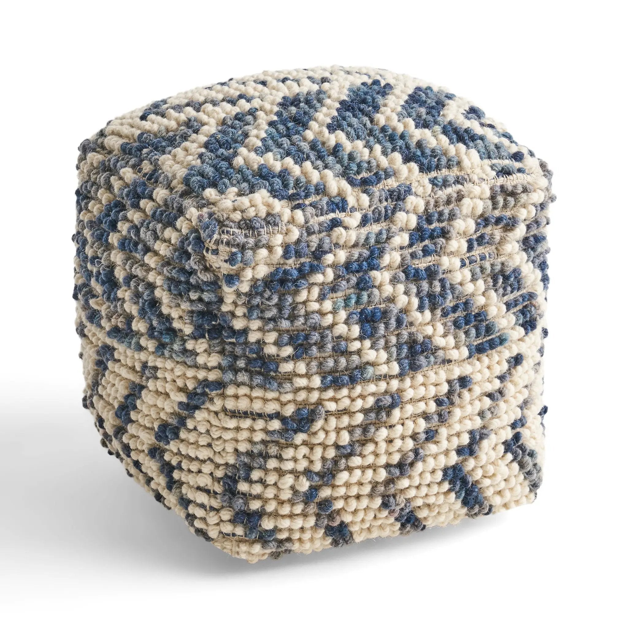 Alina - Wool And Cotton Pouf - Natural by Unique Piece Furniture