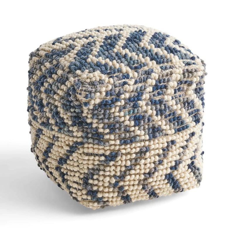 Alina - Wool And Cotton Pouf - Natural by Unique Piece Furniture