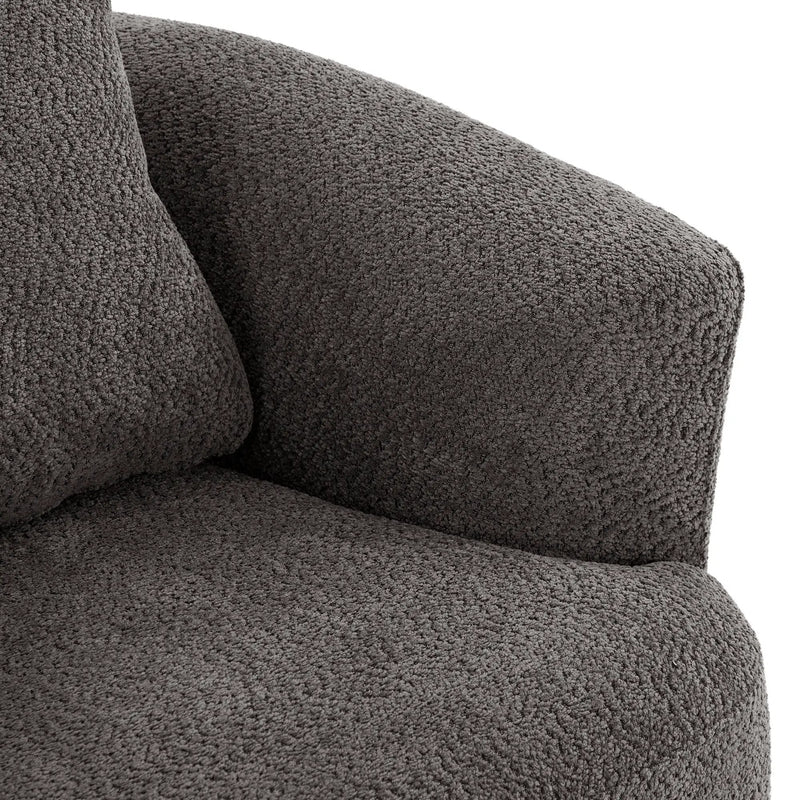 360° Swivel Barrel Sofa Chair With Throw Pillow, Upholstered Accent Chair by HouseOfZazla