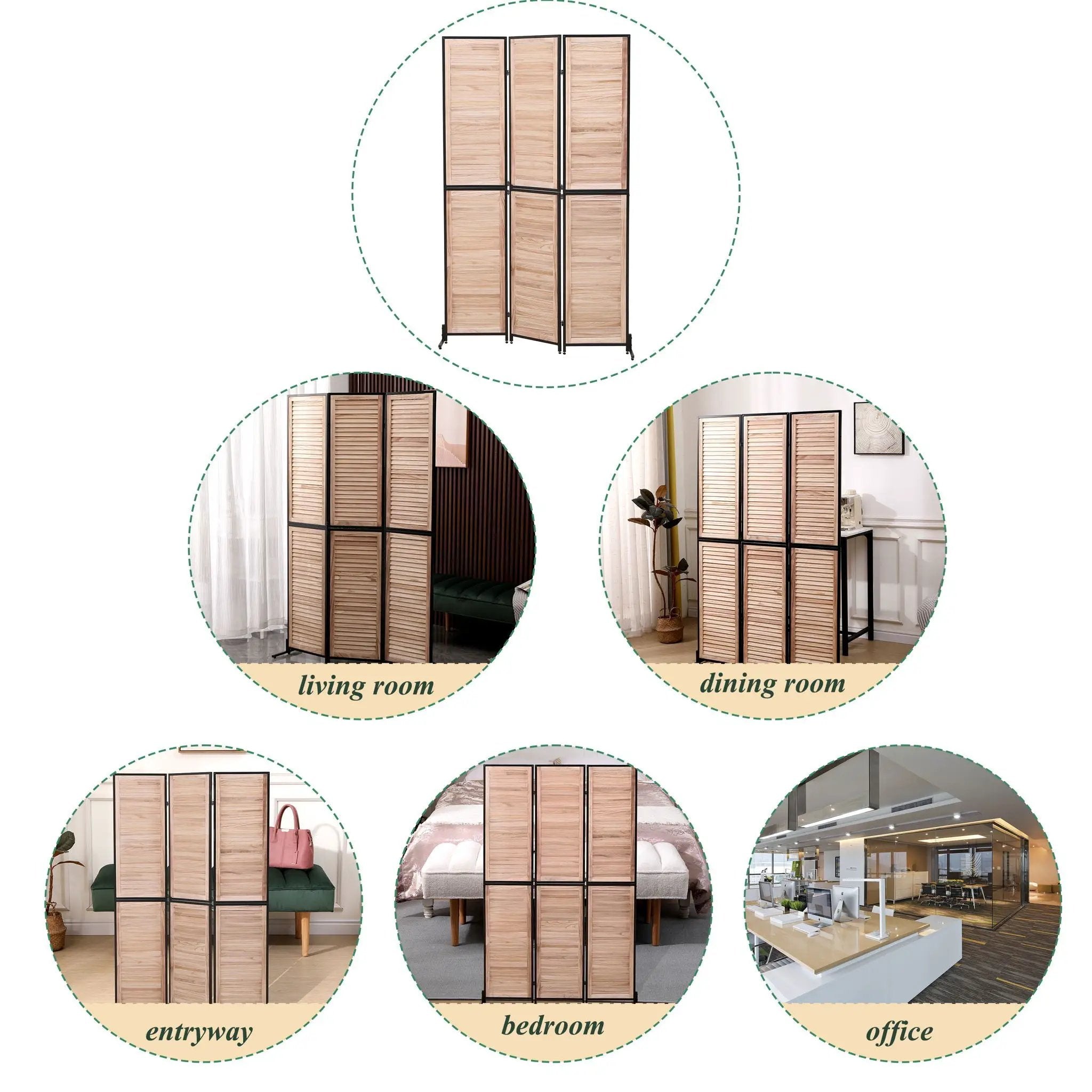 Rustic 3 Panel Room Dividers And Folding Privacy Screen by Unique Piece Furniture