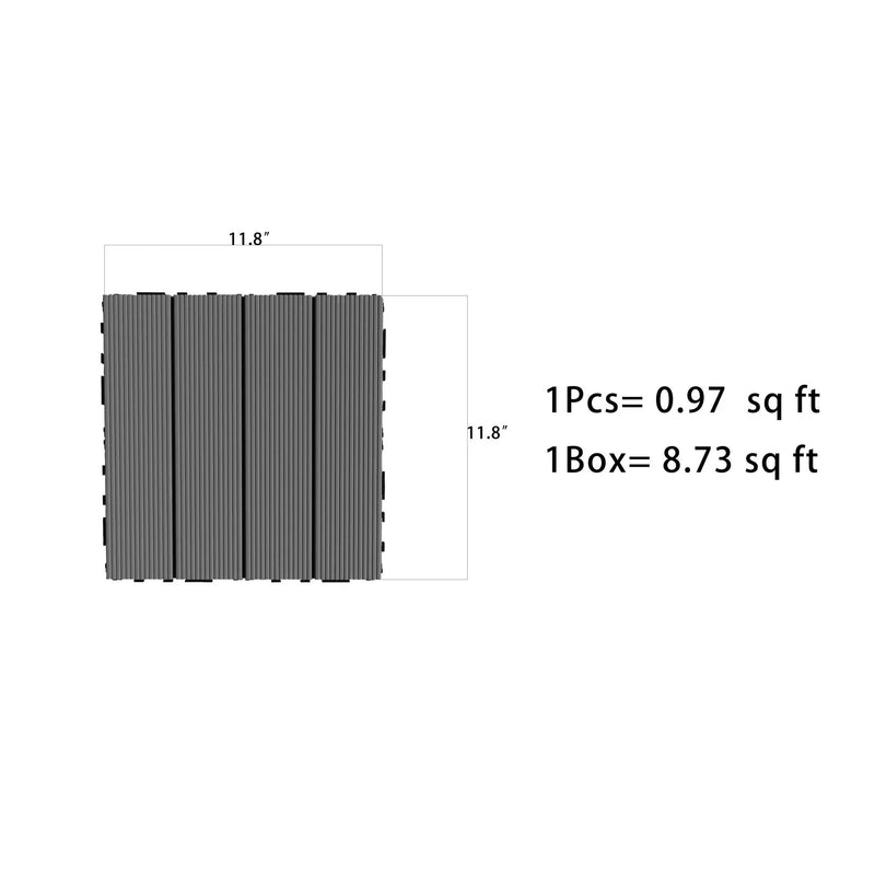 DIY Interlocking Deck Tiles Waterproof Outdoor And Indoor Flooring - Gray by HouseOfZazla