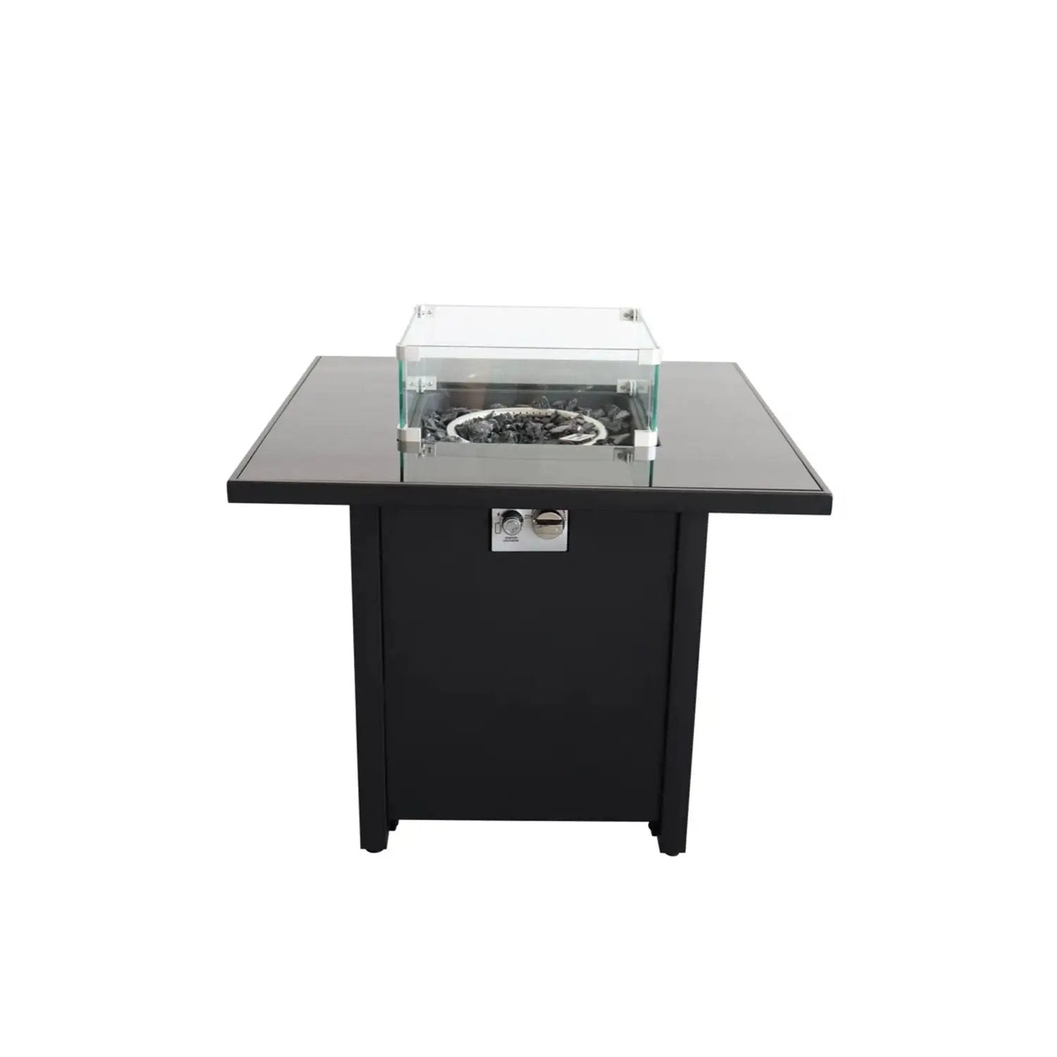 Powder Coated Fire Pit With Top - Black by Unique Piece Furniture