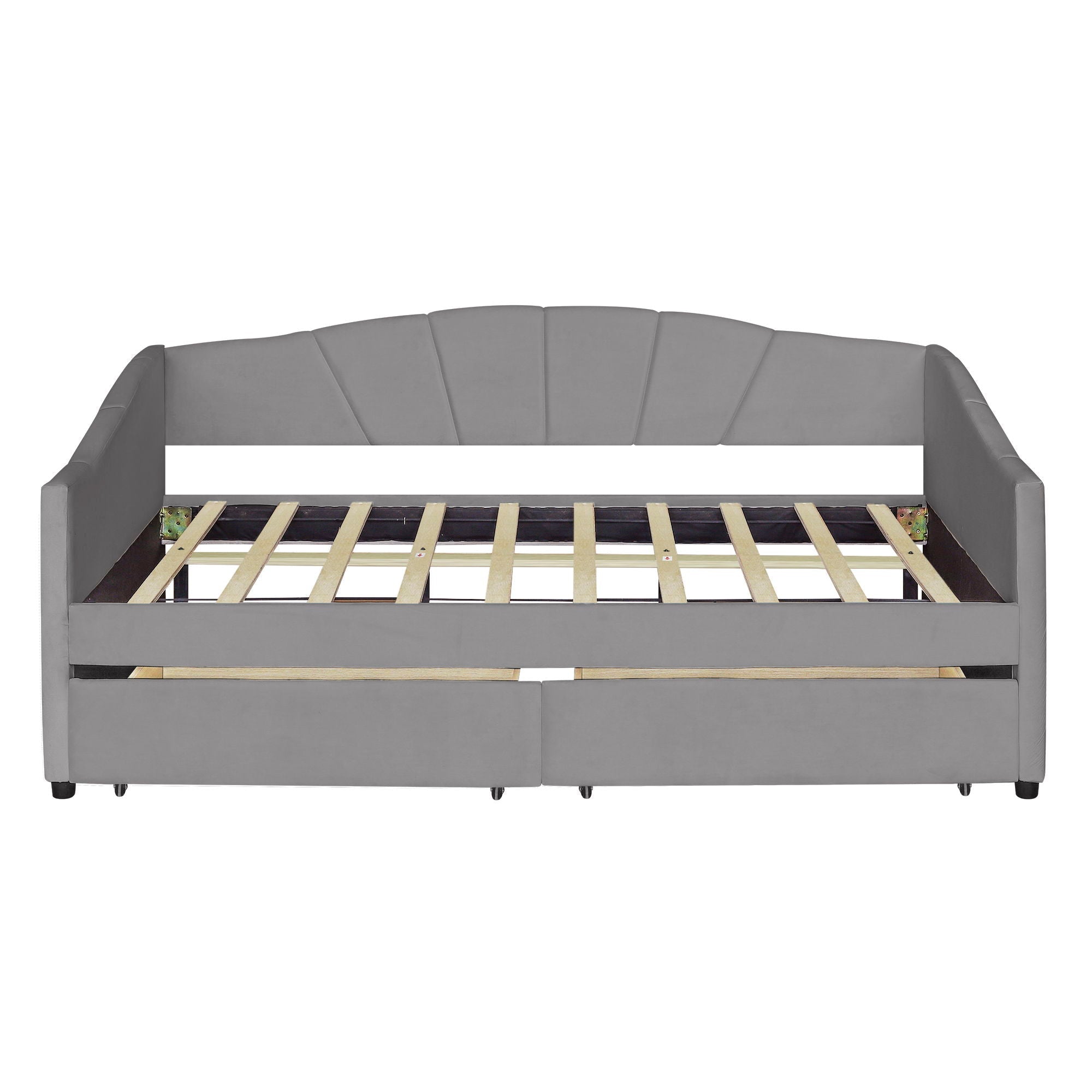 Upholstered Daybed With Two Drawers And Wood Slat by HouseOfZazla