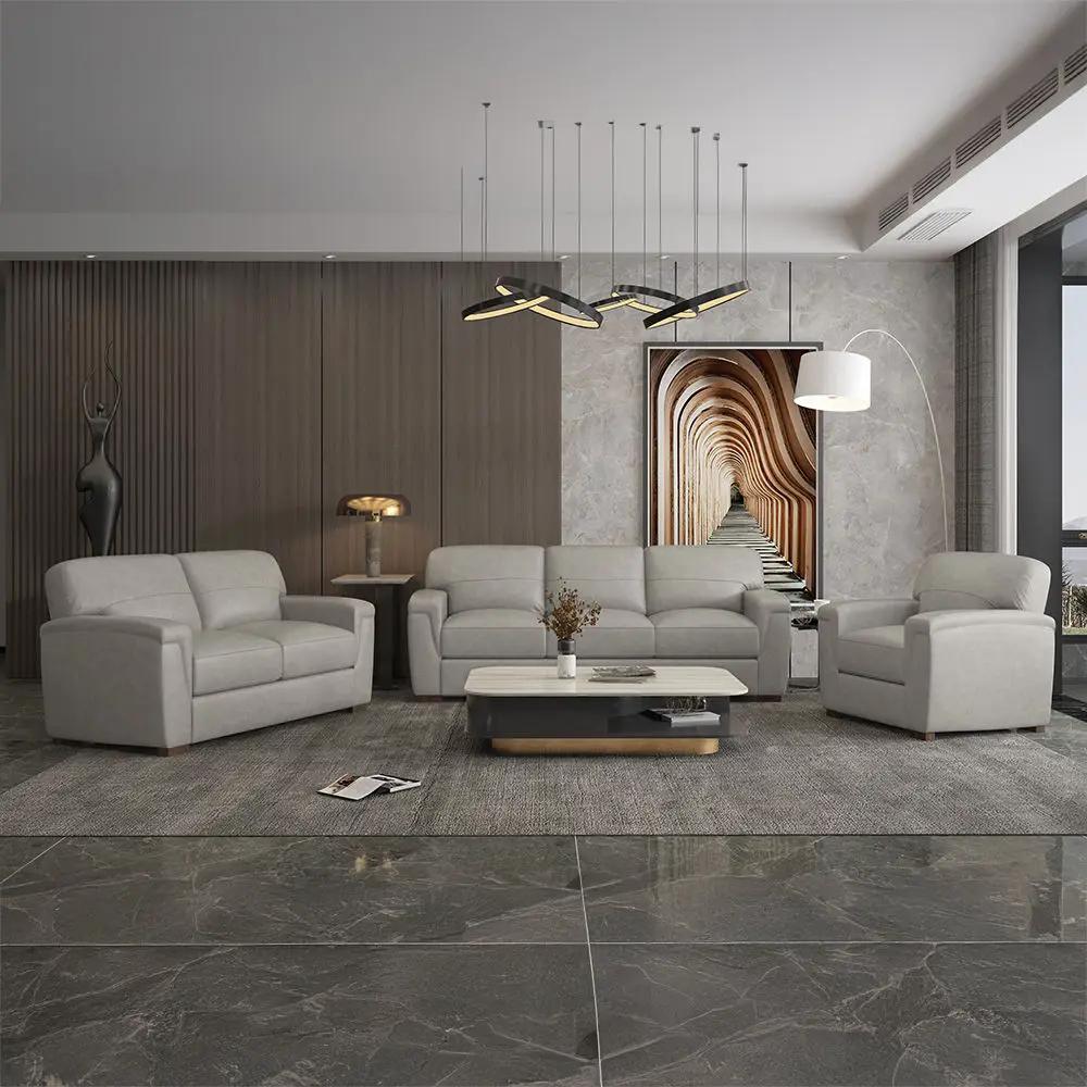 Cornelia - Loveseat - Pearl Gray Leather by Unique Piece Furniture