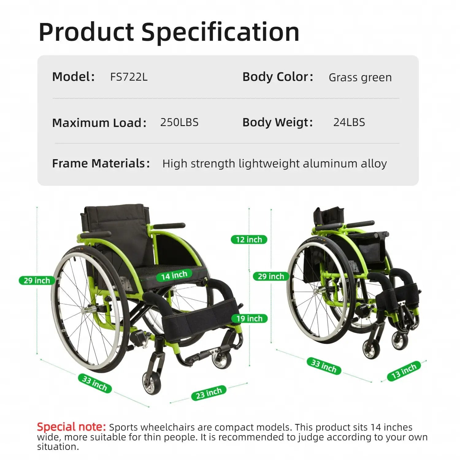 Premium Lightweight Foldable Sport Wheelchair by HouseOfZazla