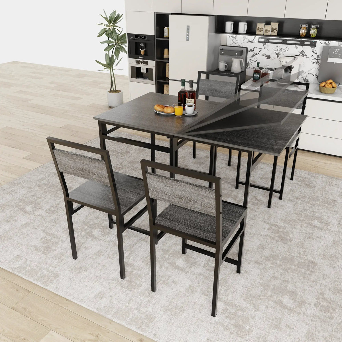 Extendable Dining Table Set with 4 Chairs by HouseOfZazla