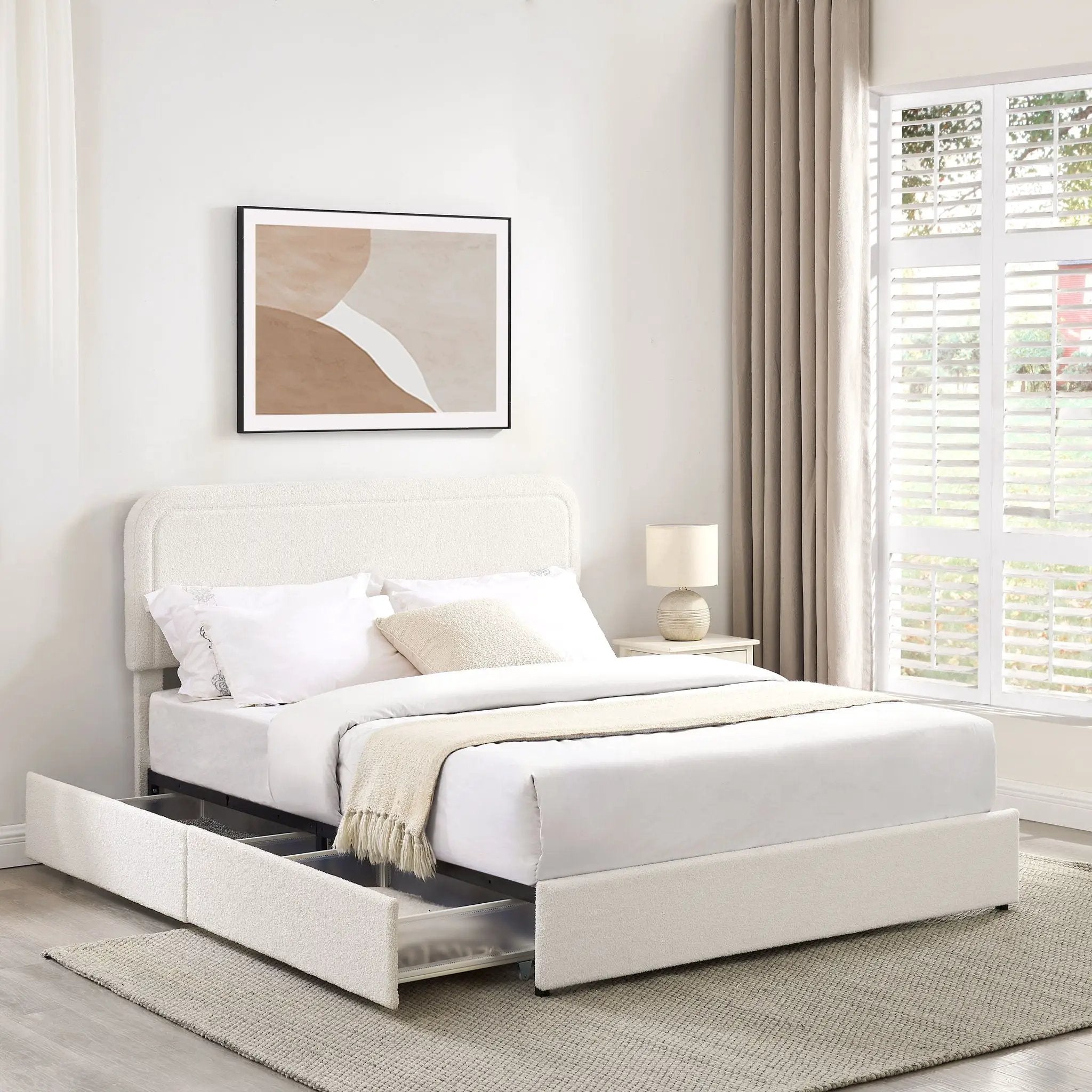 Liv - Patented With Drawers Upholstered Storage Platform Bed by Unique Piece Furniture