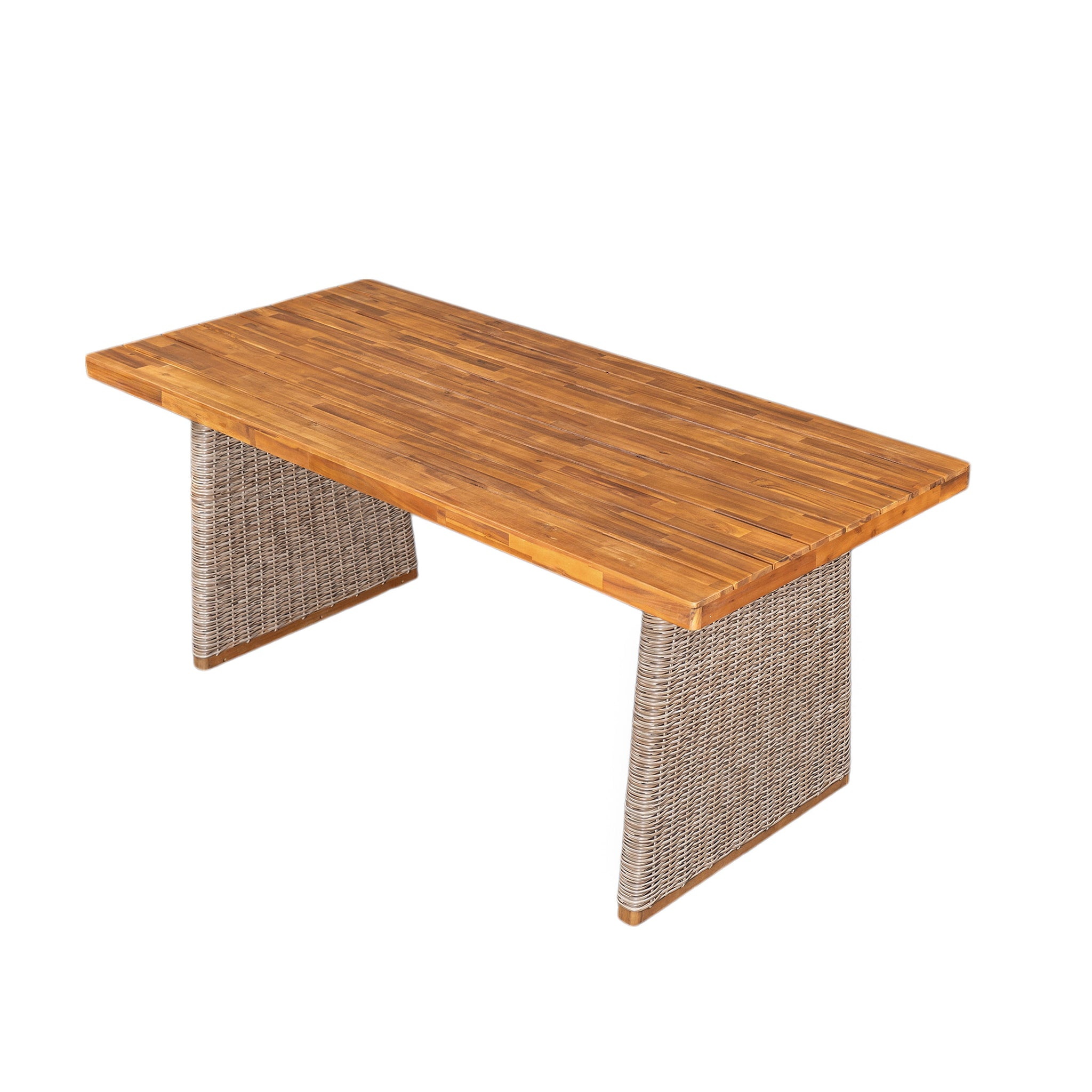 Outdoor Acacia Wood Dining Table, Teak Finish by HouseOfZazla
