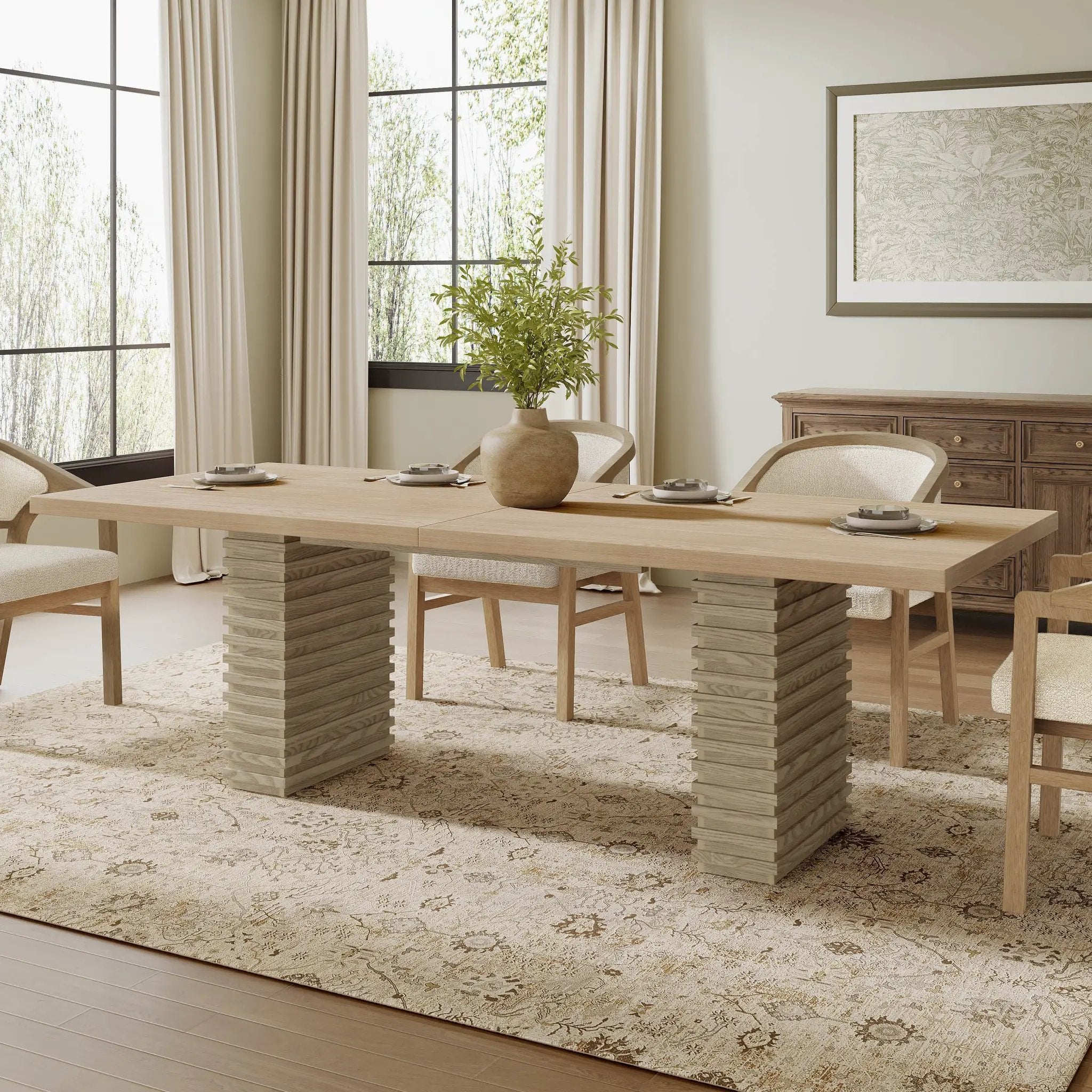 95-Inch Dining Table in Light Ash by HouseOfZazla