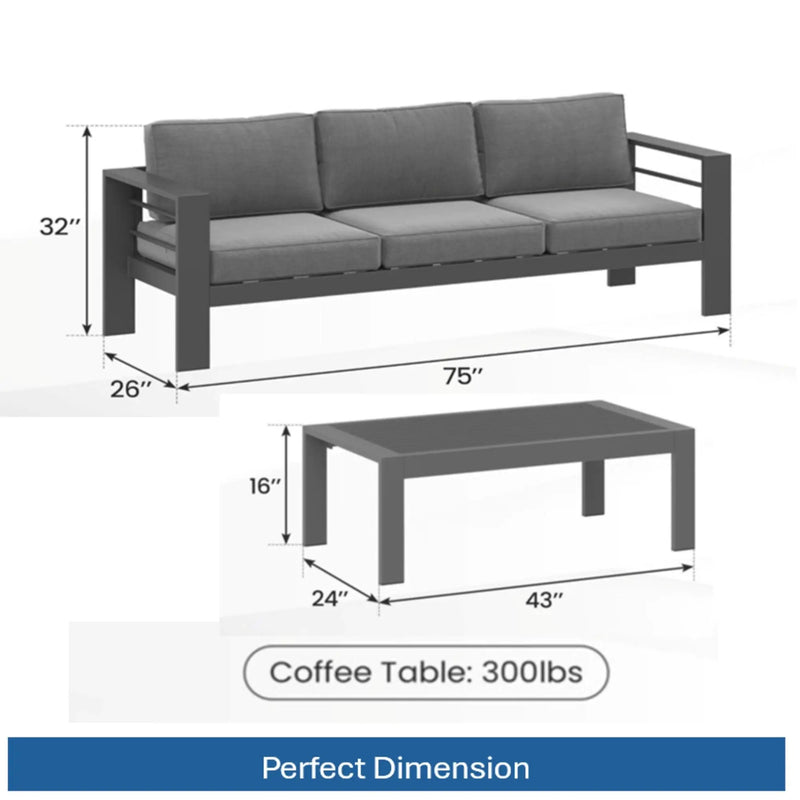 Outdoor Patio Set, All-Weather With Thick Cushions by HouseOfZazla