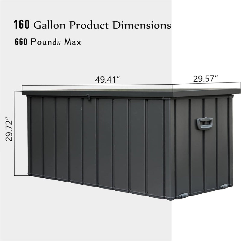 160 Gallon Outdoor Storage Deck Box Waterproof, Large Patio Storage Bin by HouseOfZazla