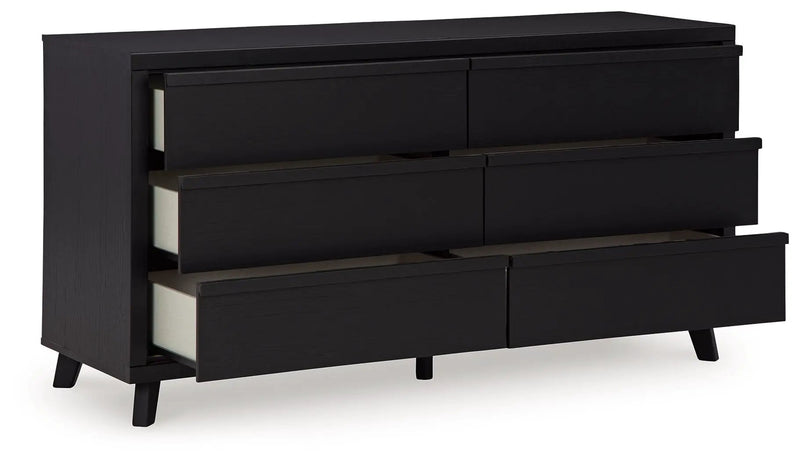 Danziar - Six Drawer Dresser - Black by Unique Piece Furniture