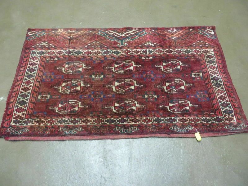 2.5' X 4' Antique Handmade Bokhara Turkoman Yamud Wool Rug Kilim Backing NICE by Jewel Rugs