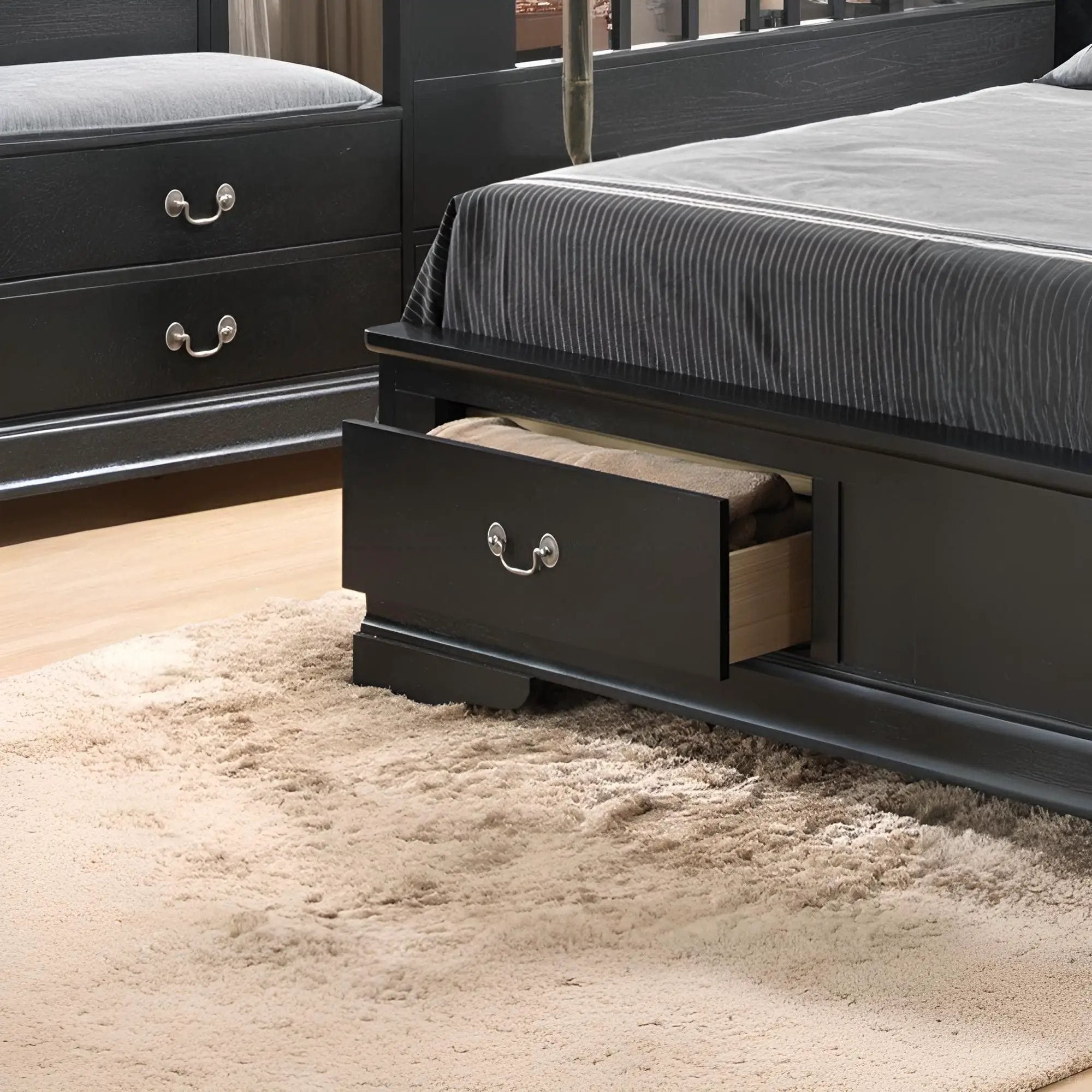 Upholstered Panel Sleigh Bed Design by HouseOfZazla