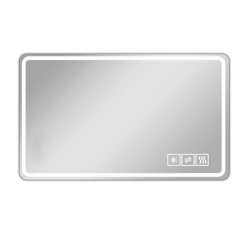 LED Bathroom Mirror Vanity Mirrors With Front Lights Wall Mounted Anti-Fog Frameless Make Up Mirror With Light Copper Free Silver Mirror Horizontal Or Vertical - Silver by HouseOfZazla