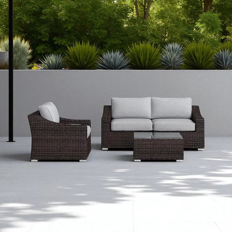 Outdoor Wicker Conversation Set With Cushions, All Weather by HouseOfZazla