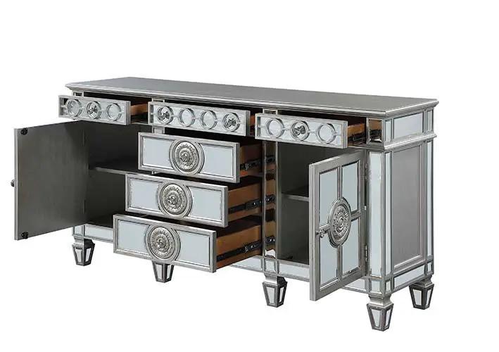 Varian - 36" Server - Mirrored & Antique Platinum by Unique Piece Furniture