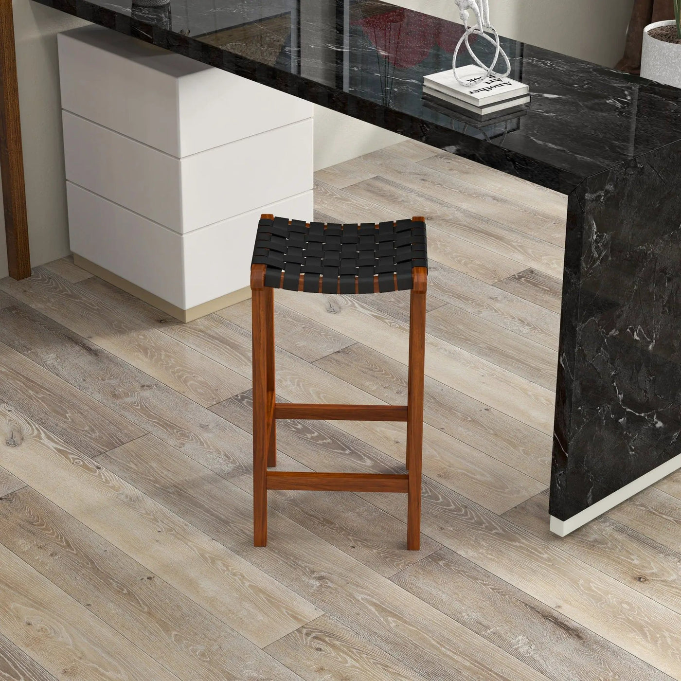 James - Mid-Century Modern Genuine Counter Stool by Unique Piece Furniture