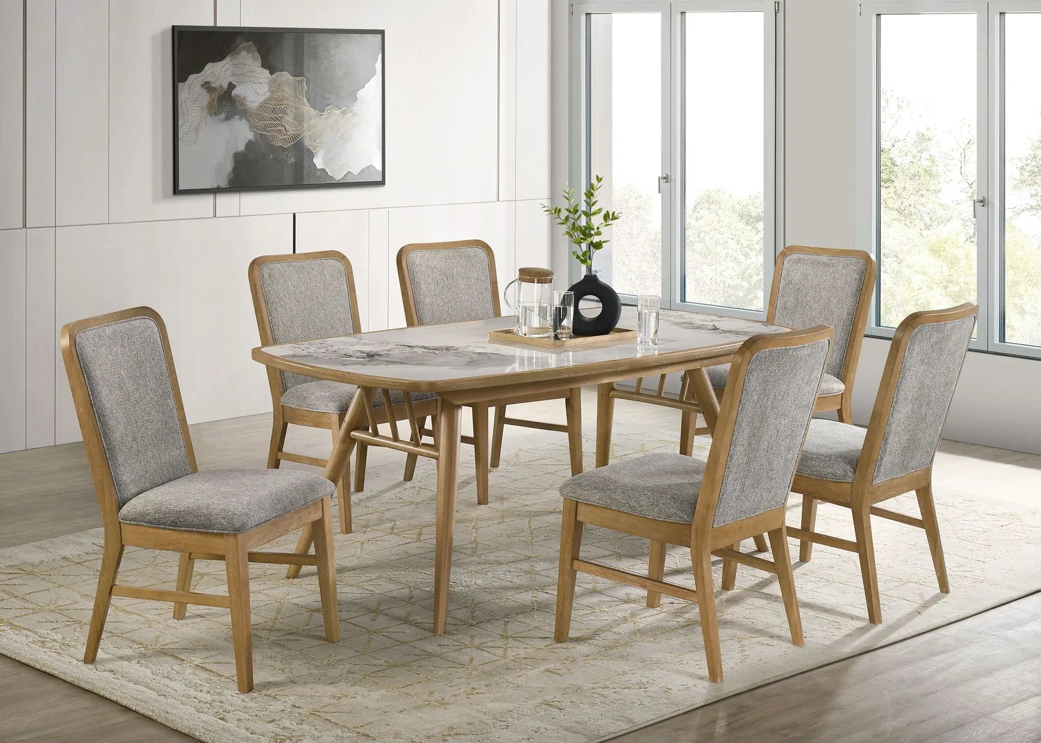 Croyden 7-piece Rectangular Dining Set Weathered Natural by Unique Piece Furniture