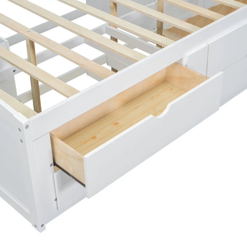 Daybed With 2 Bedside Cabinets, Upper Shelves And 4 Drawers by HouseOfZazla