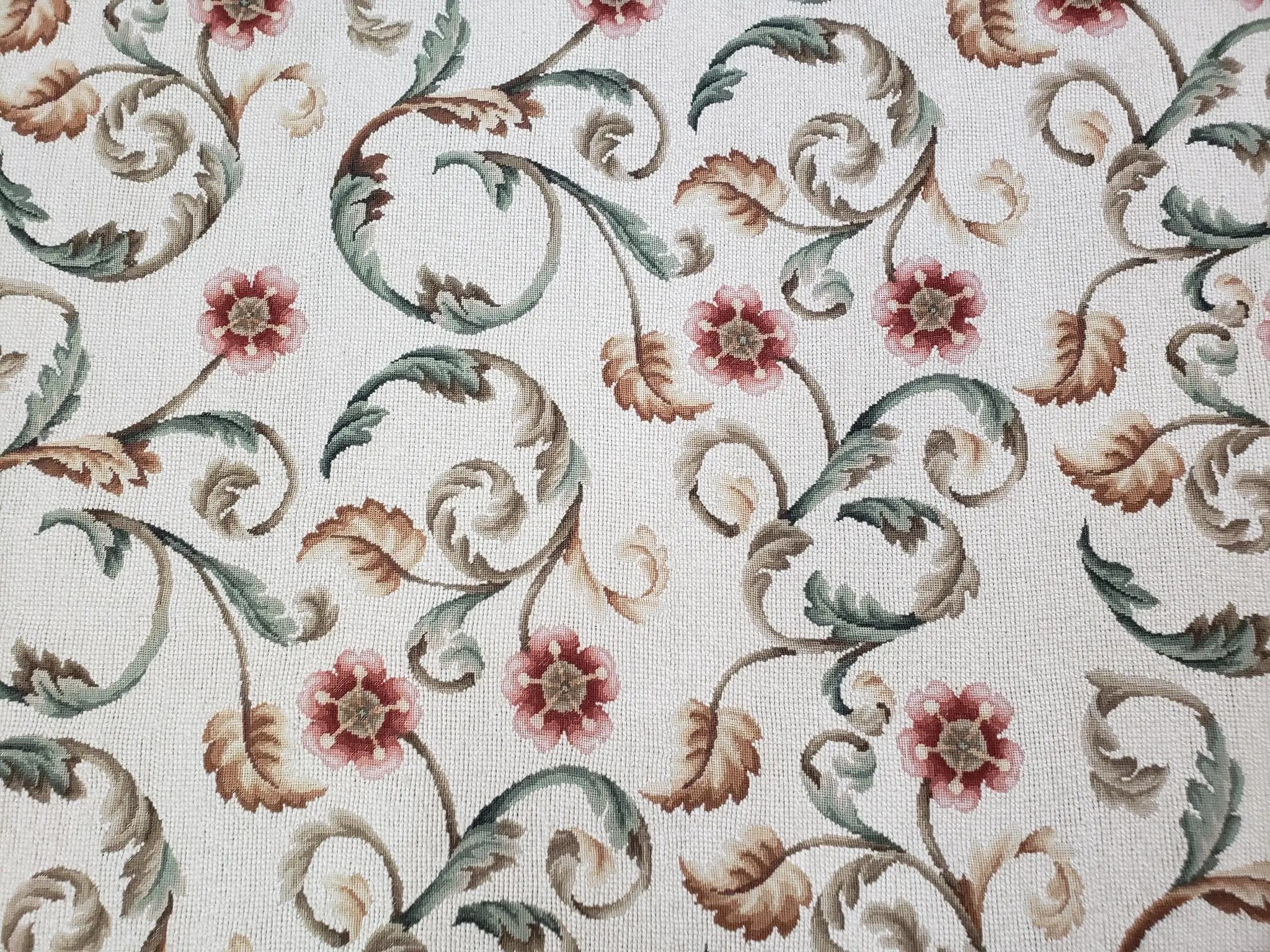 Needlepoint Rug 9x12, European Aubusson Design, Floral Allover Garden Pattern, New Needlepoint Area Rug, Ivory Rug, Hand Woven, Flatweave by Jewel Rugs