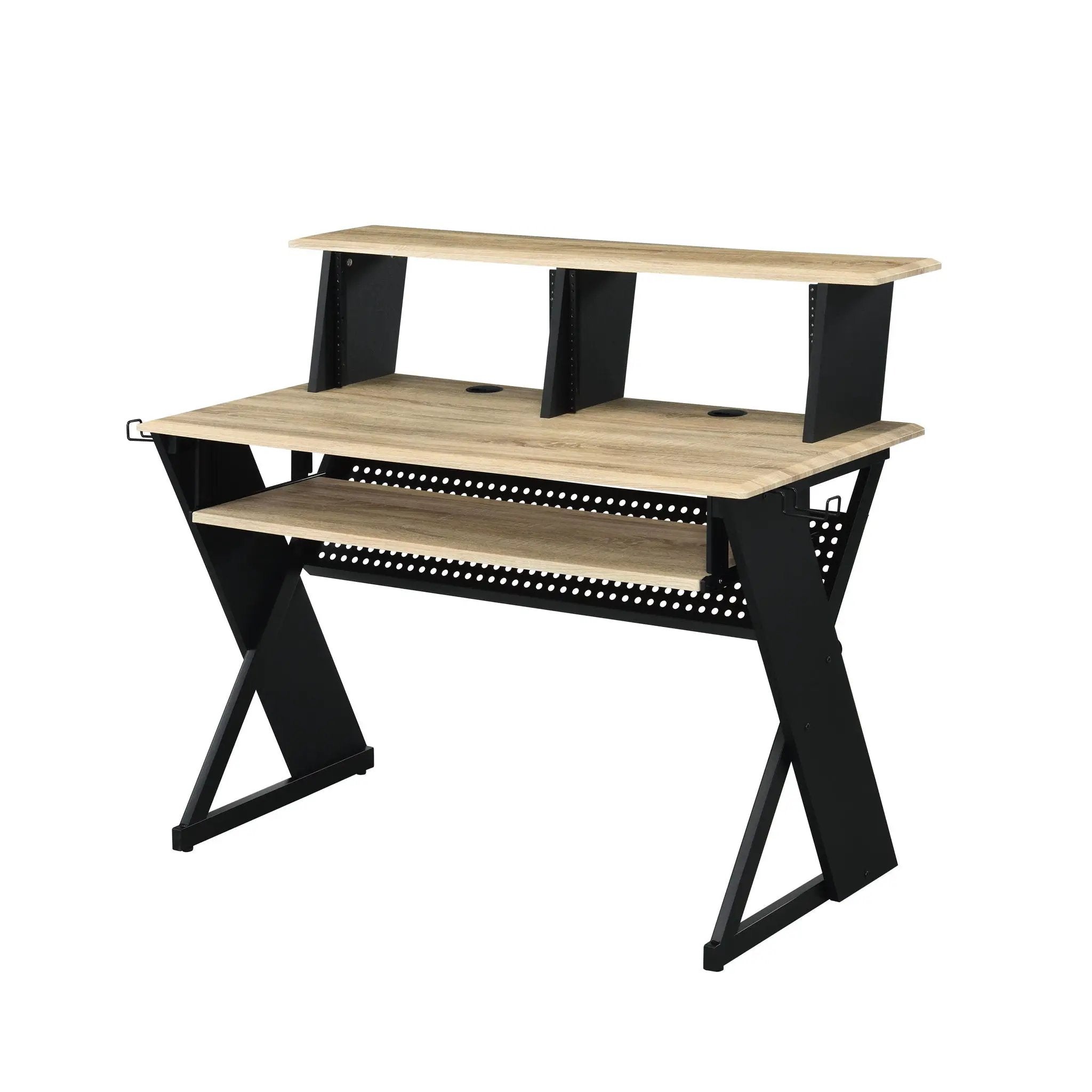 Eleazar Music Recording Studio Desk - Natural Oak by HouseOfZazla