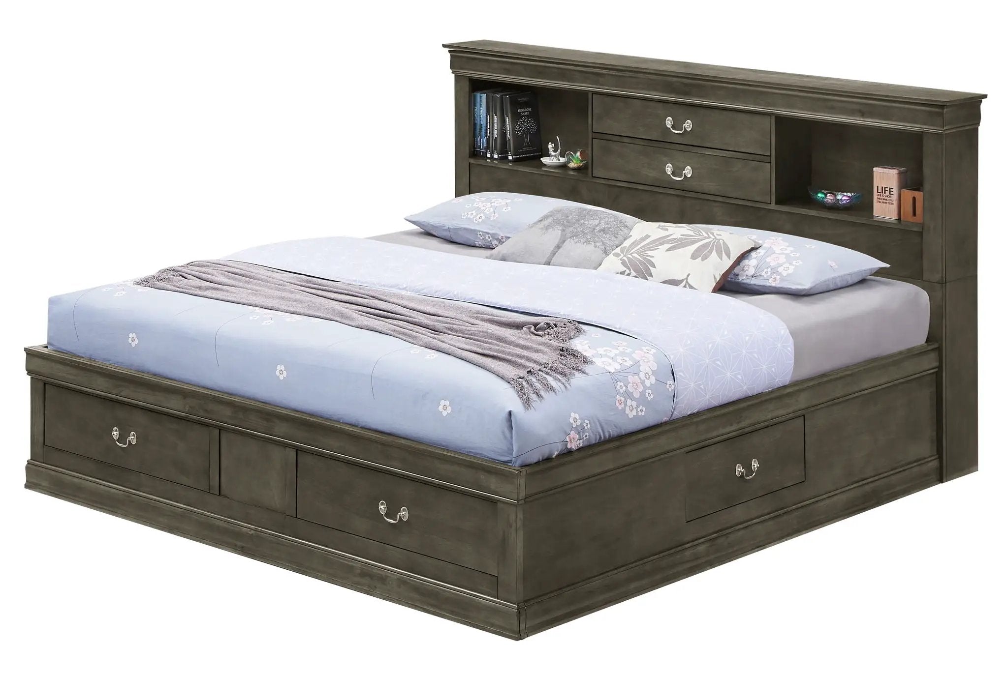 Traditional Style Bookcase Storage Bed by Unique Piece Furniture