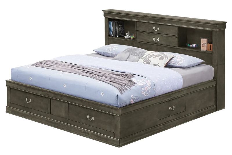 Traditional Style Bookcase Storage Bed by Unique Piece Furniture