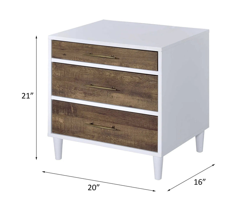 Lurel - Accent Table - White & Weathered Oak by Unique Piece Furniture