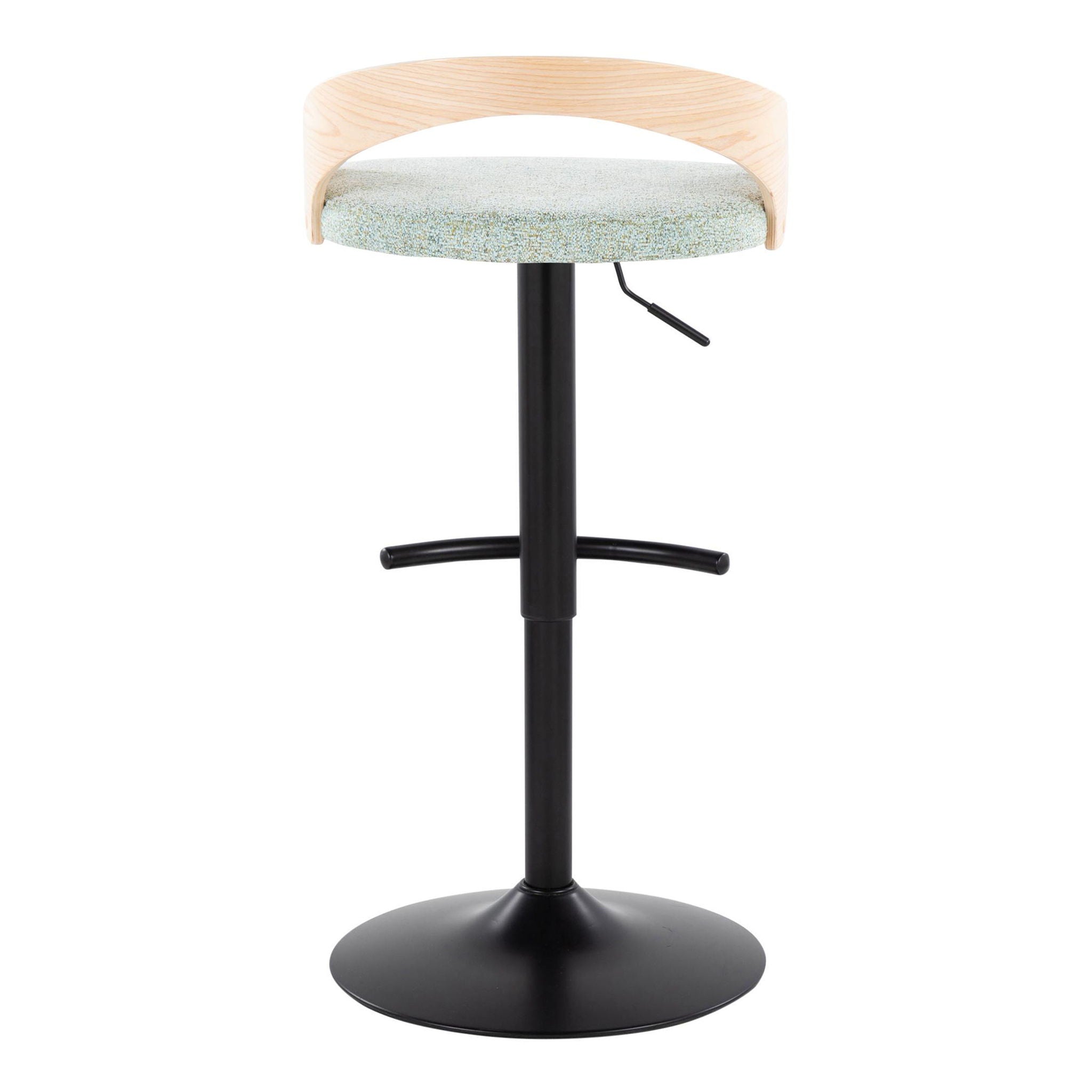 Grotto - Contemporary Adjustable Barstool With Swivel & Rounded T Footrest (Set of 2) by Unique Piece Furniture