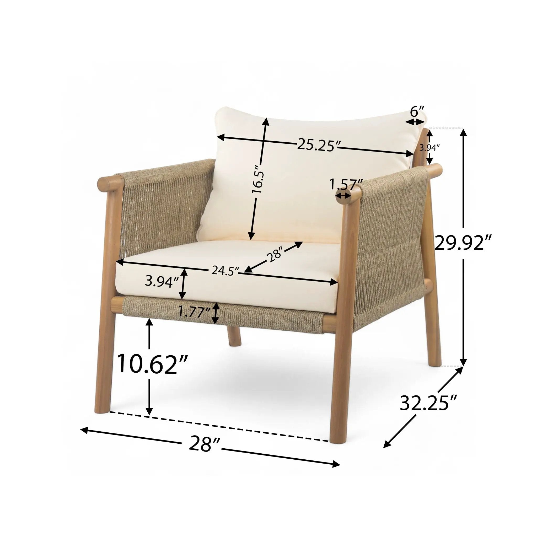 Modern Outdoor Woven Lounge Chair With Solid Frame And Cushions by HouseOfZazla