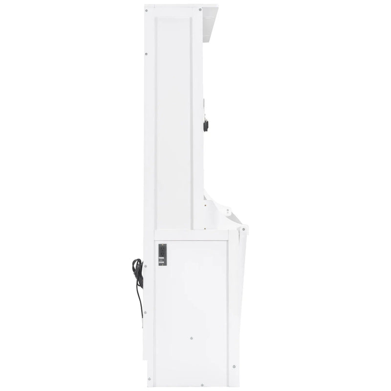 Murphy Bed With Desk, LED Lights & USB Charging Station