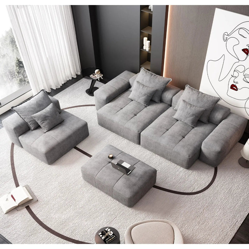 Modern Oversized DIY Combination Modular Sectional Sofa With Pillows by HouseOfZazla