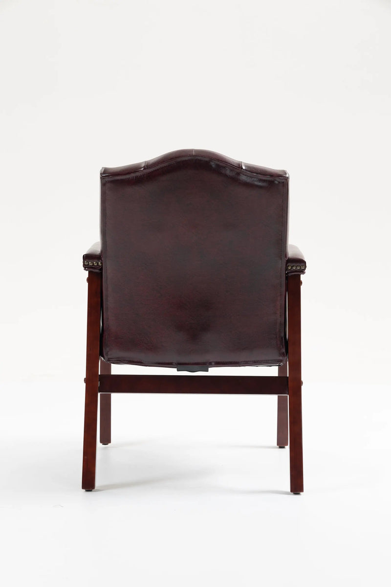 Burgundy Leather Reception Guest Chairs by HouseOfZazla