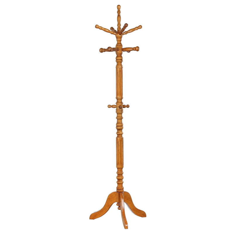 Achelle 11 Hook Freestanding Coat Rack Hanger Golden Brown by Unique Piece Furniture