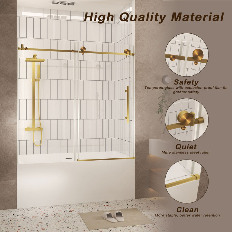 Frameless Shower Door, Smooth Sliding Tracks by HouseOfZazla