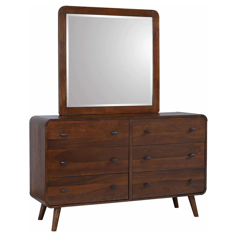 Robyn 6-drawer Dresser with Mirror Dark Walnut by Unique Piece Furniture