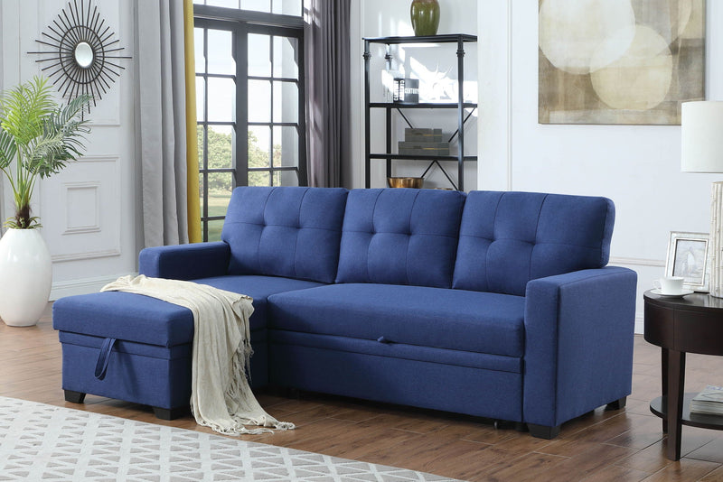 Upholstered Pull Out Sectional Sofa With Chaise by HouseOfZazla